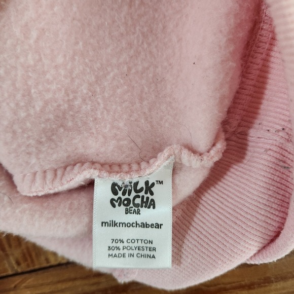 Milkmochabear Official Smooch & Snuggle Pink Fleece Hoodie Heavy Embroidered XXL - Picture 13 of 13